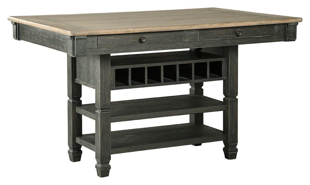 Ashley Furniture - Tyler - Black / Gray - Rectangular Dining Room Counter Table - 5th Avenue Furniture