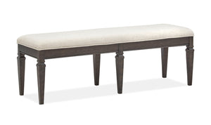 Magnussen Furniture - Calistoga - Bench With Upholstered Seat - Weathered Charcoal - 5th Avenue Furniture