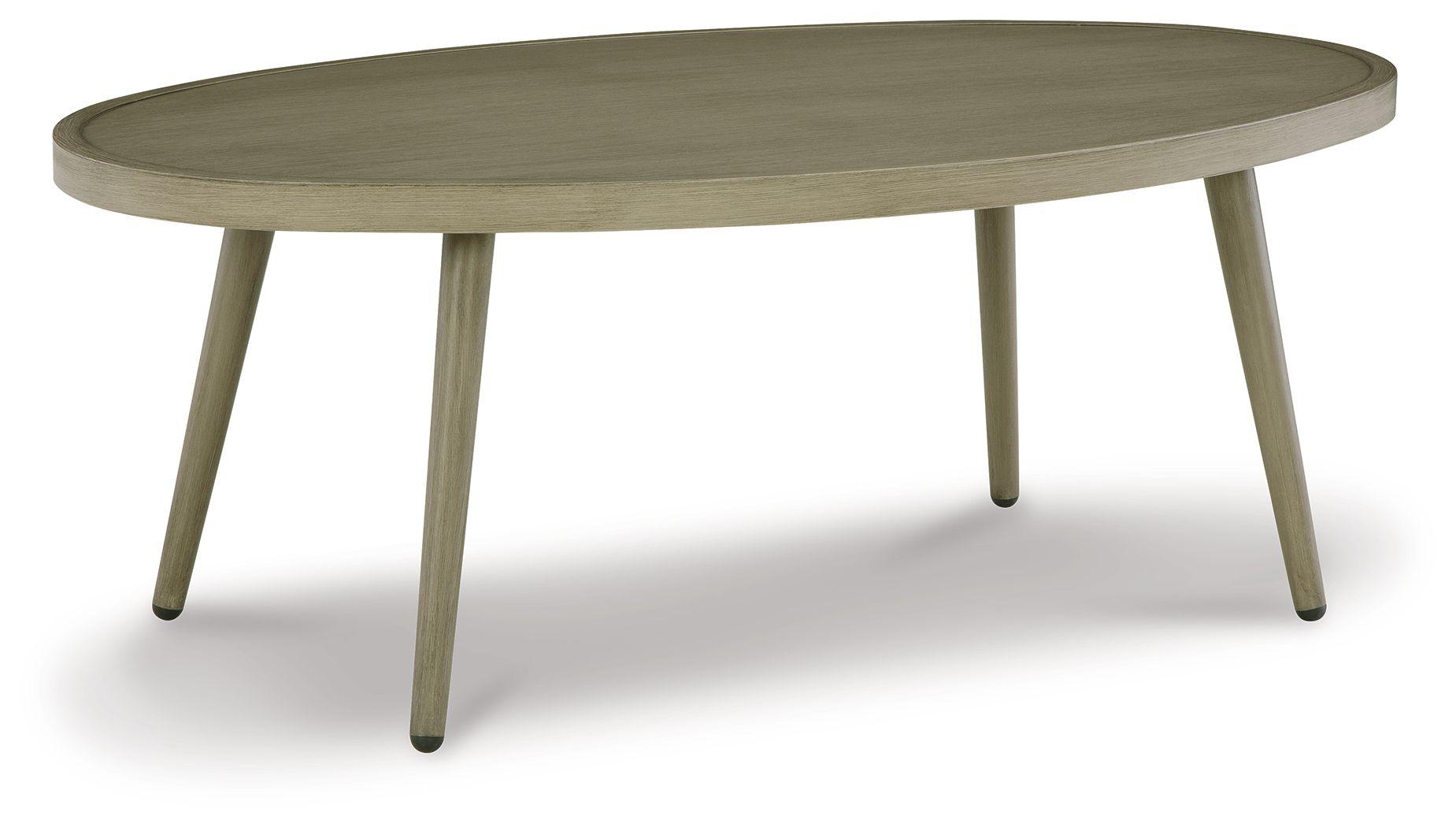 Signature Design by Ashley® - Swiss Valley - Beige - Oval Cocktail Table - 5th Avenue Furniture