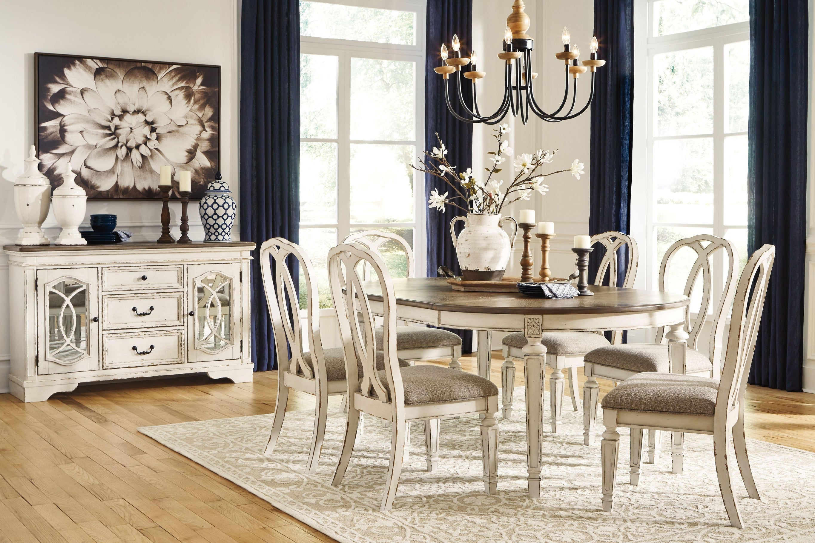 Signature Design by Ashley® - Realyn - Oval Dining Table Set - 5th Avenue Furniture
