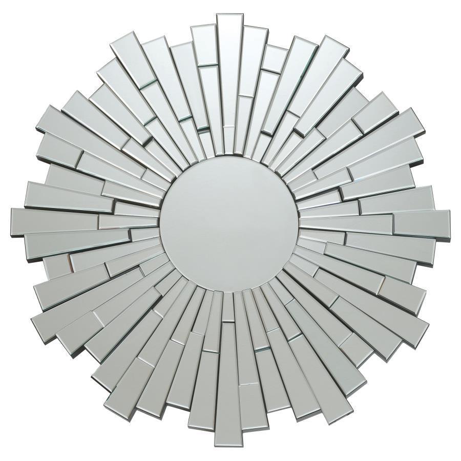 CoasterEssence - Danika - Sunburst Circular Mirror - Silver - 5th Avenue Furniture