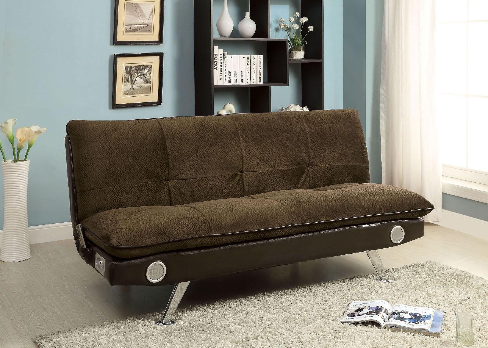 Furniture of America - Gallagher - Futon Sofa With Bluetooth Speaker - 5th Avenue Furniture