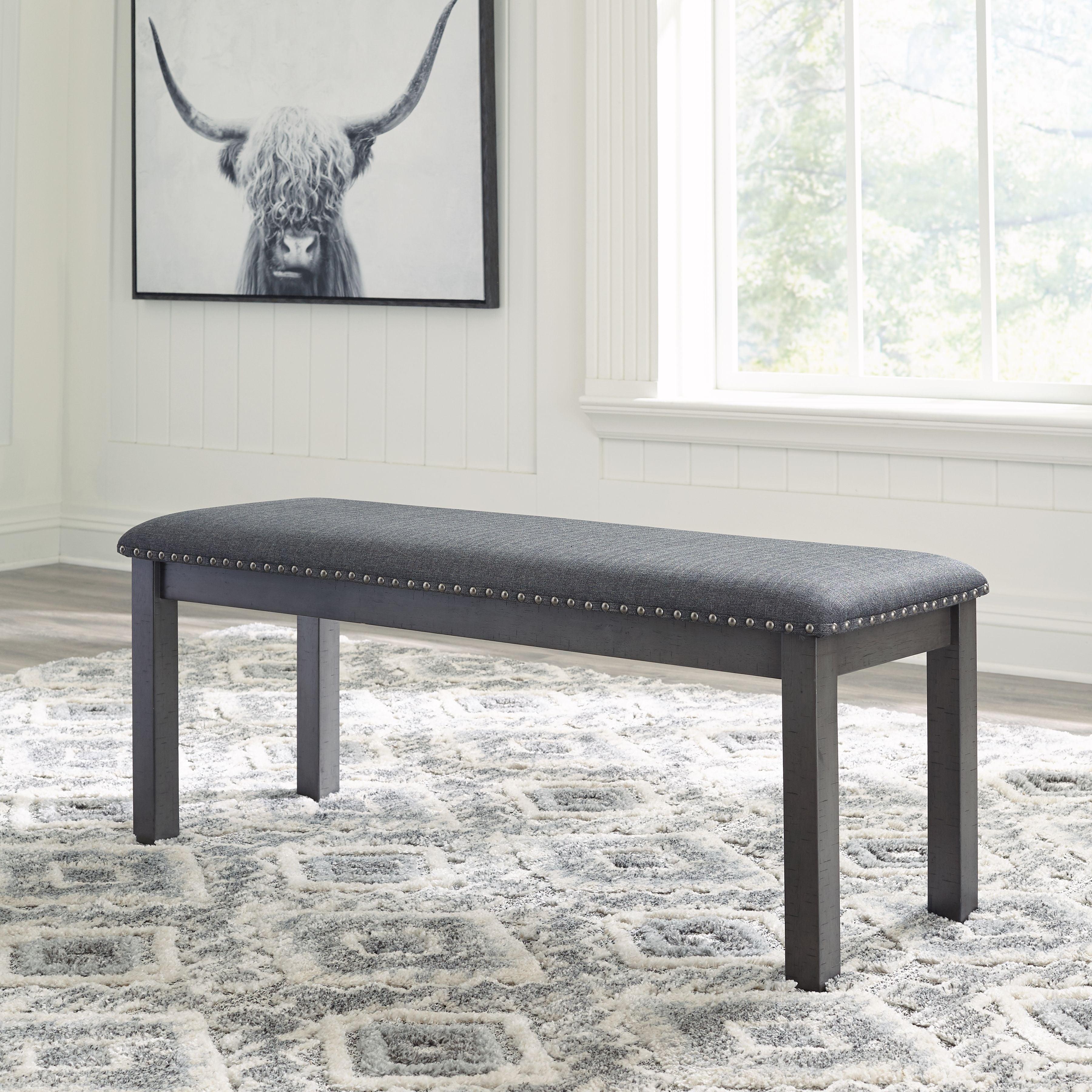 Signature Design by Ashley® - Myshanna - Gray - Upholstered Bench - 5th Avenue Furniture