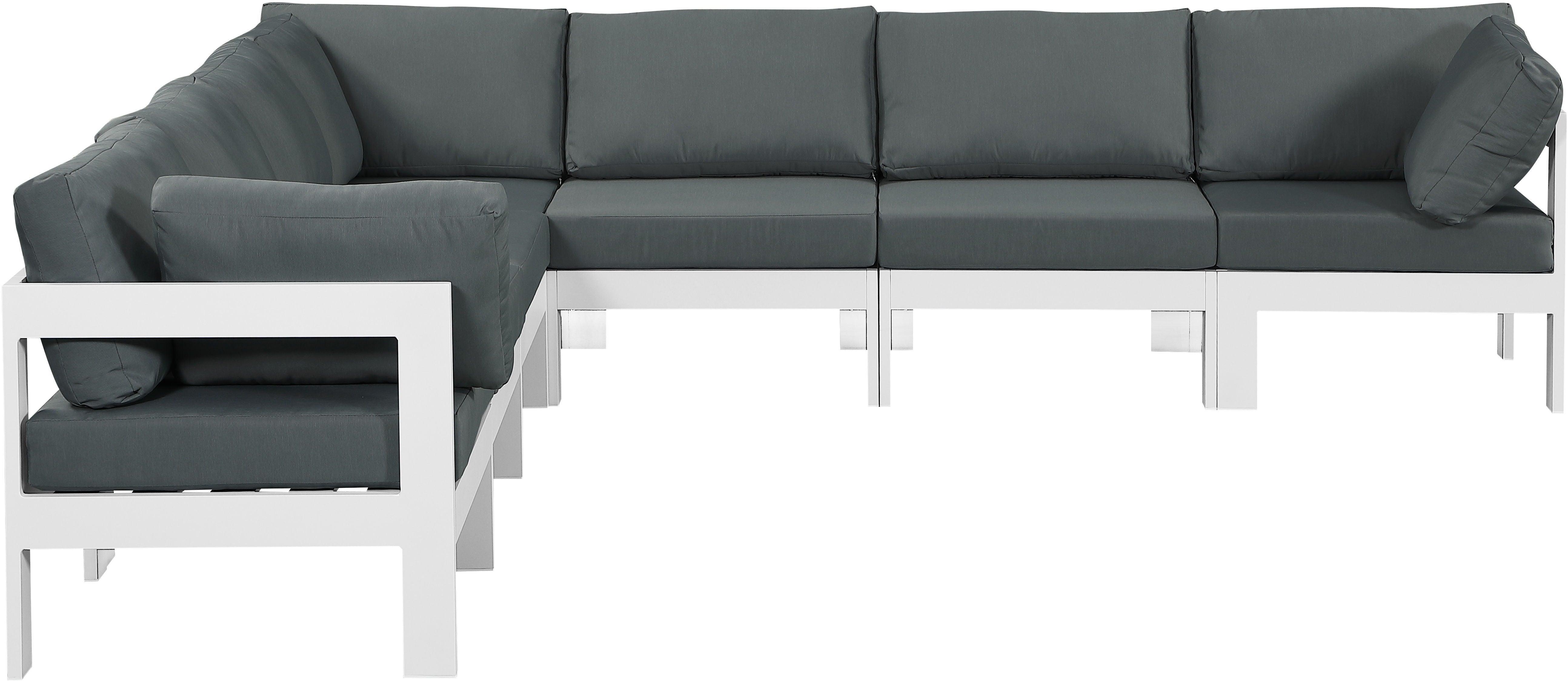 Meridian Furniture - Nizuc - Outdoor Patio Modular Sectional 7 Piece - Grey - Modern & Contemporary - 5th Avenue Furniture