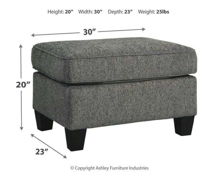 Ashley Furniture - Agleno - Charcoal - Ottoman - 5th Avenue Furniture