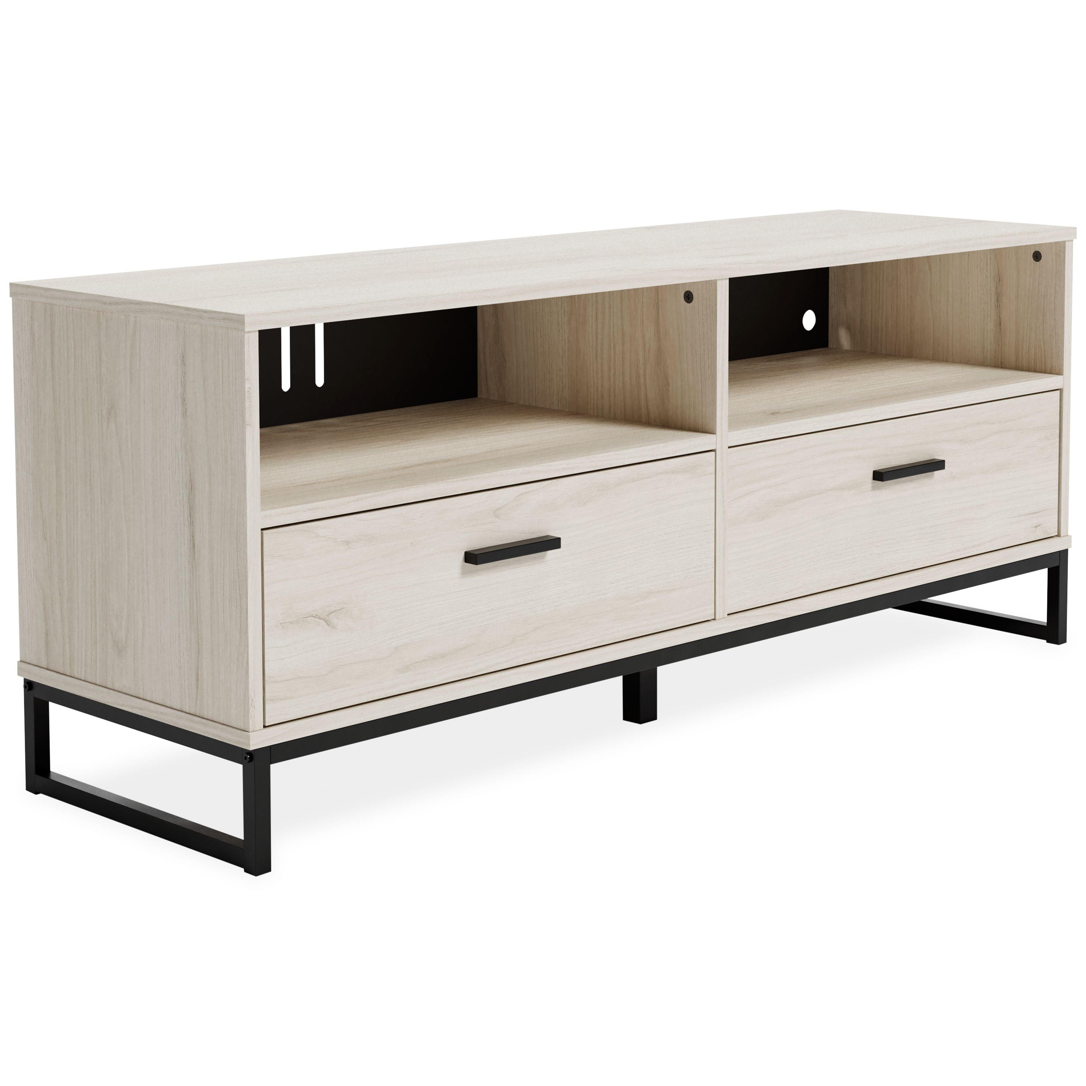 Signature Design by Ashley® - Socalle - Light Natural - Medium TV Stand - Vinyl-Wrapped - 5th Avenue Furniture