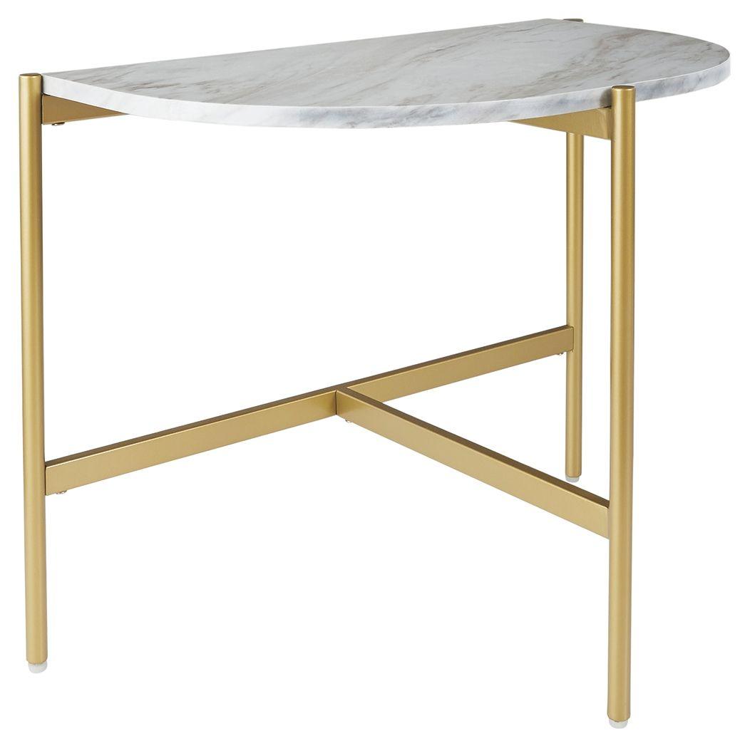 Ashley Furniture - Wynora - White / Gold - Chair Side End Table - 5th Avenue Furniture