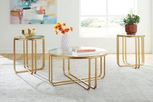 Signature Design by Ashley® - Milloton - Gold - Occasional Table Set (Set of 3) - 5th Avenue Furniture