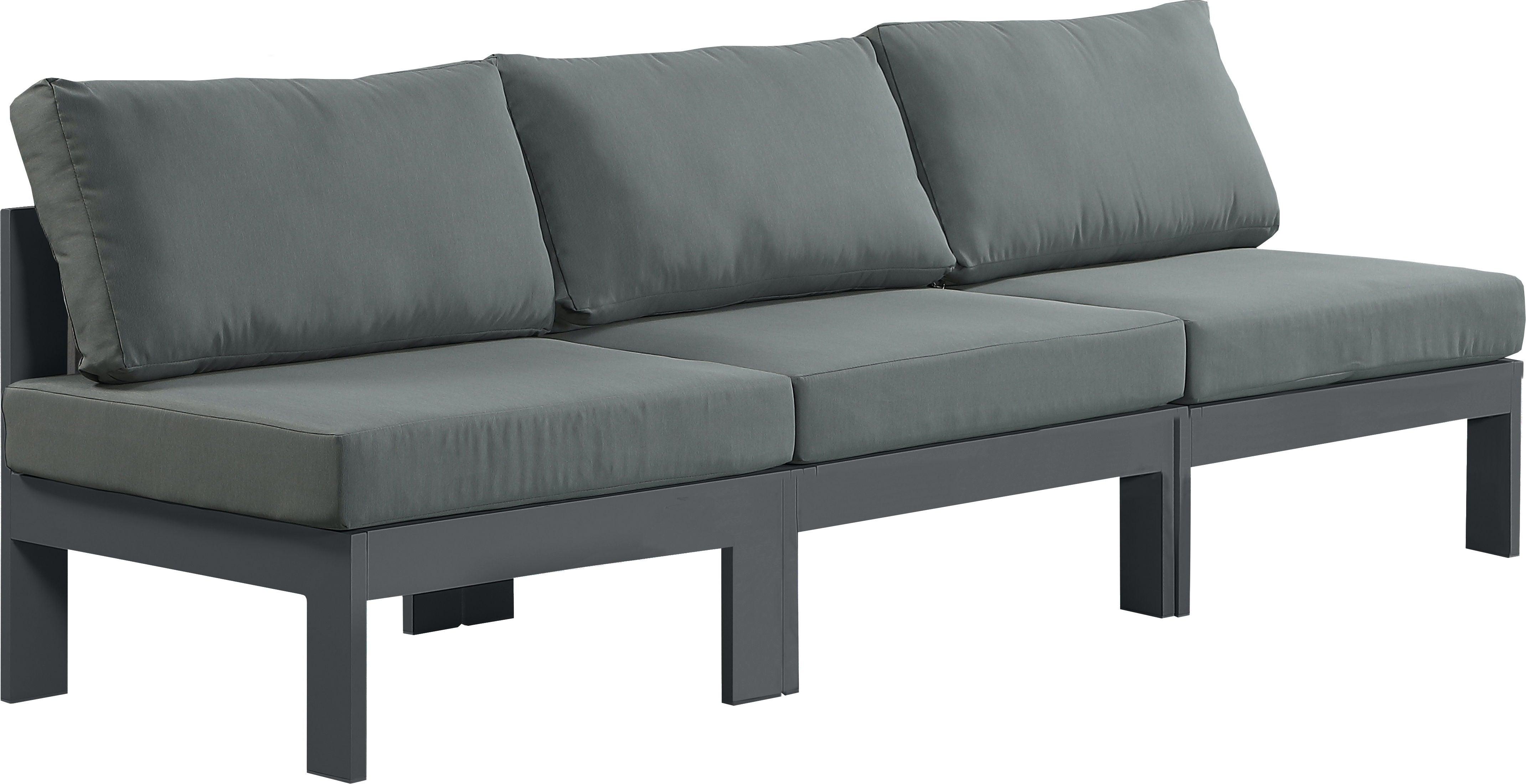 Meridian Furniture - Nizuc - Outdoor Patio Modular Sofa - Grey - 5th Avenue Furniture