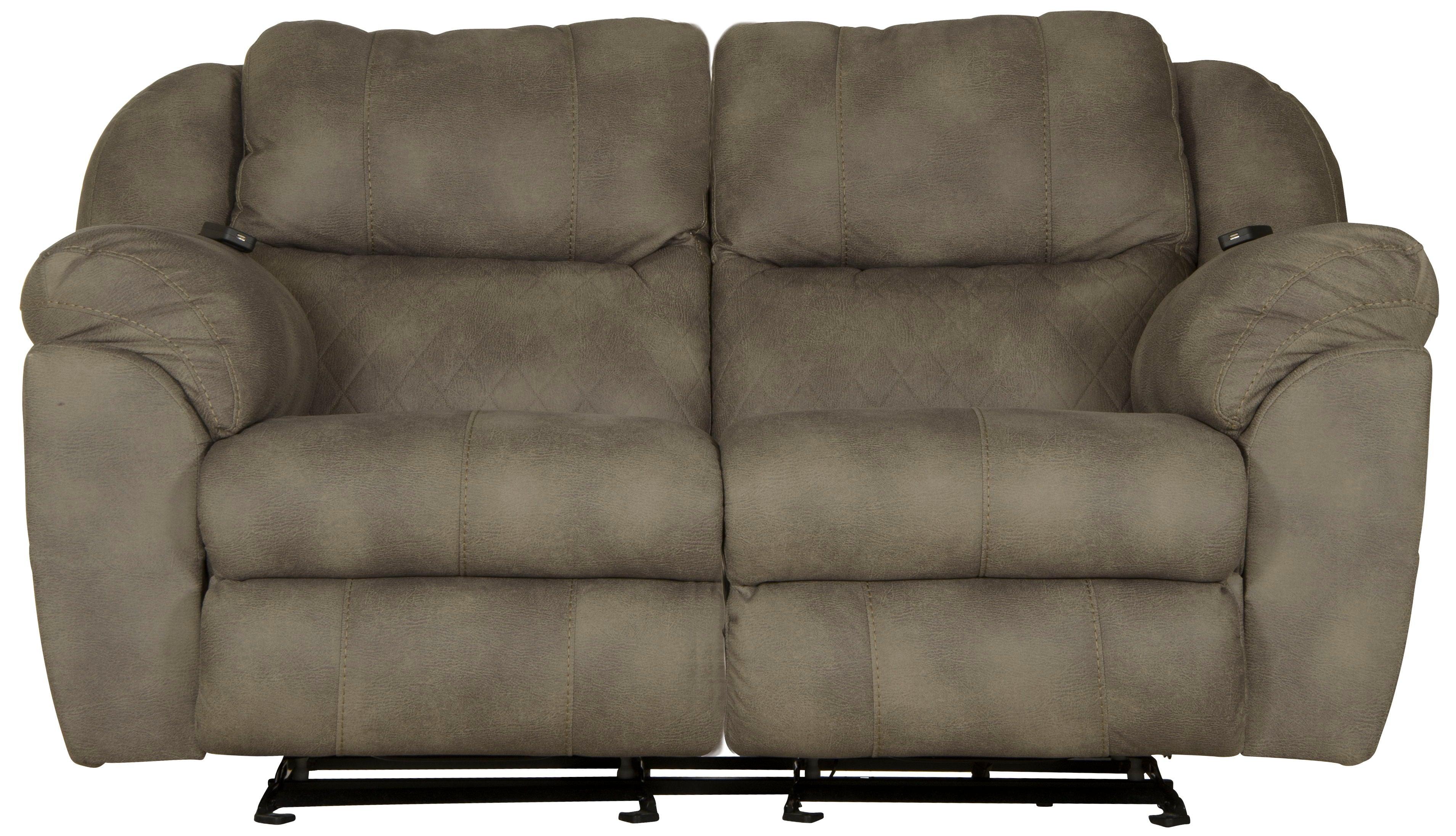Catnapper - Flynn - Power Lay Flat Rocking Loveseat with Power Adjustable Headrest & Lumbar and Dual Heat & Massage - Fig - 5th Avenue Furniture
