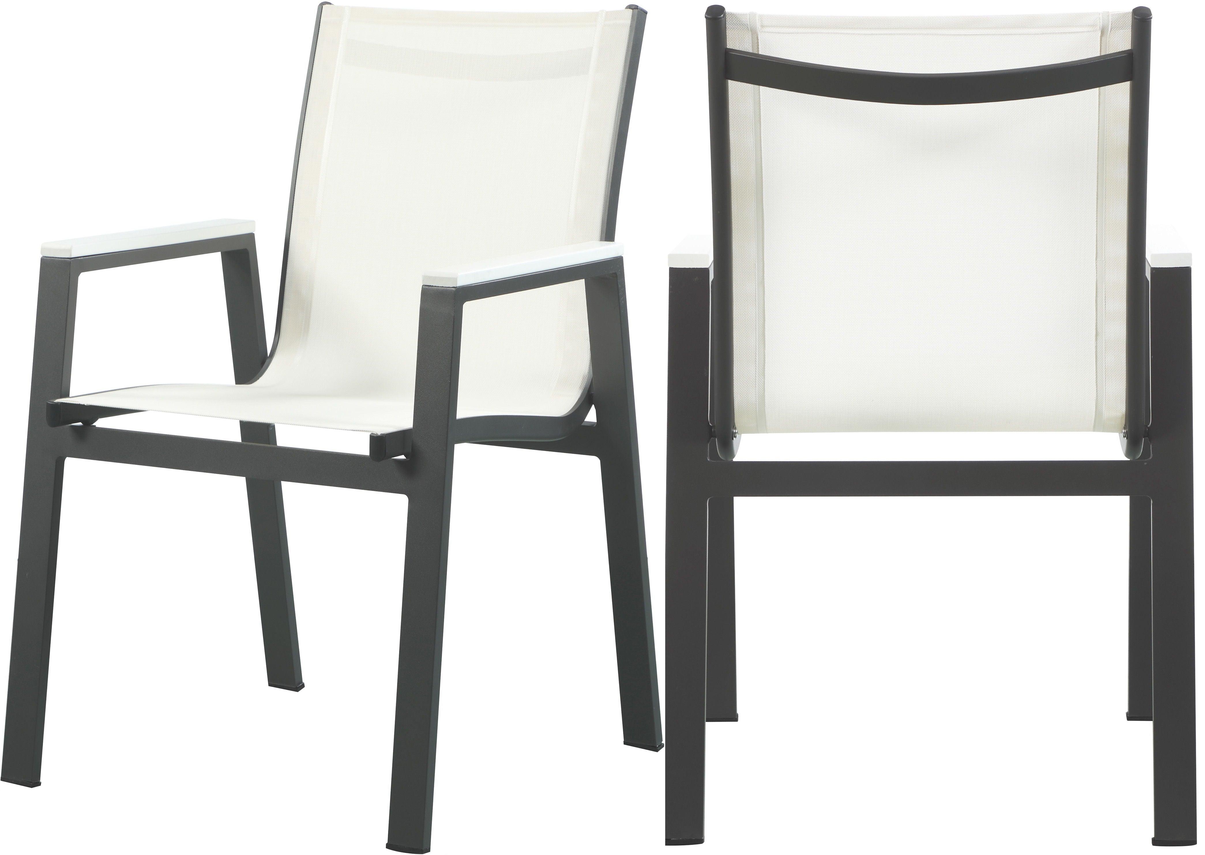 Meridian Furniture - Nizuc - Outdoor Patio Dining Arm Chair (Set of 2) - White - 5th Avenue Furniture