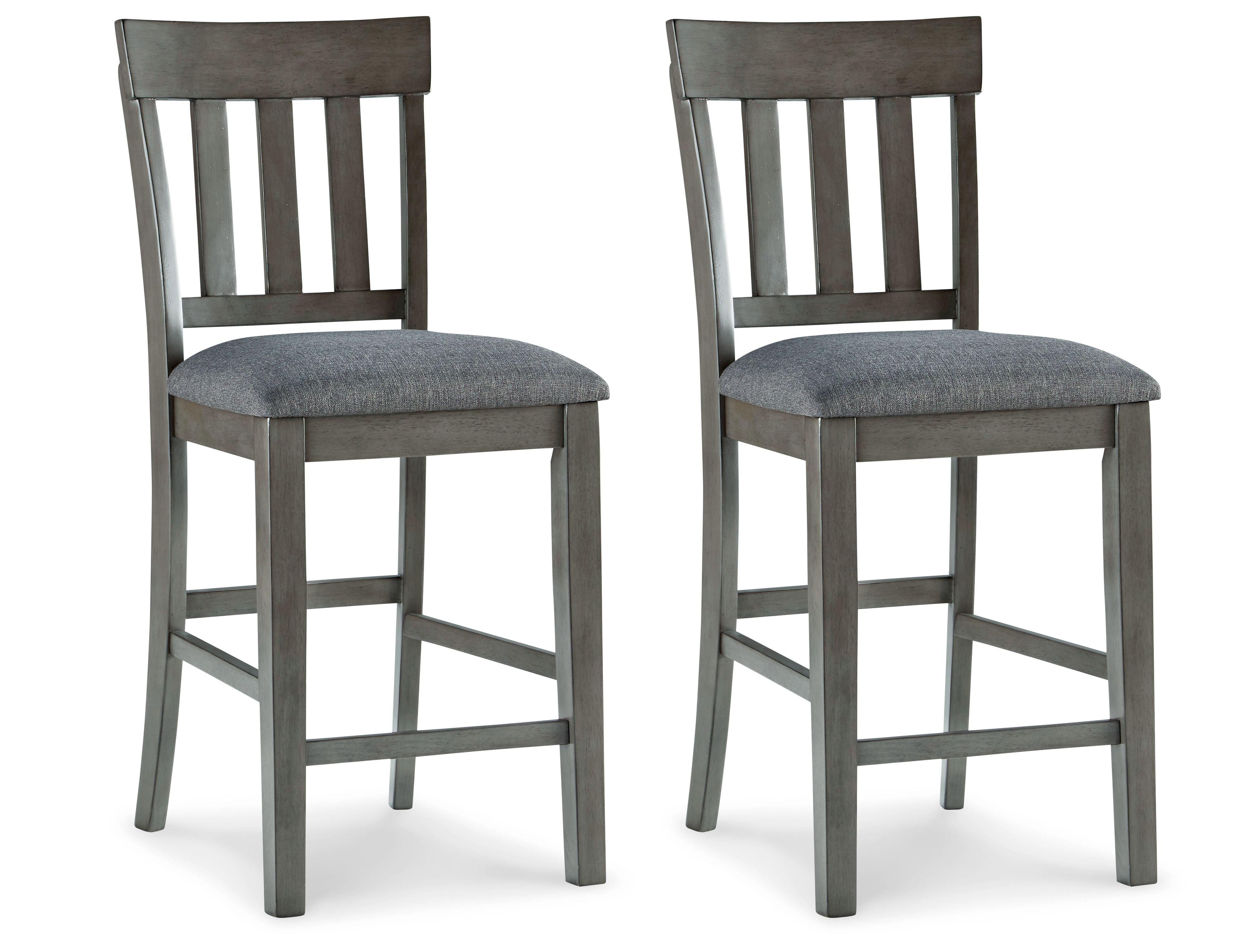 Ashley Furniture - Hallanden - Black / Gray - Upholstered Barstool (Set of 2) - 5th Avenue Furniture