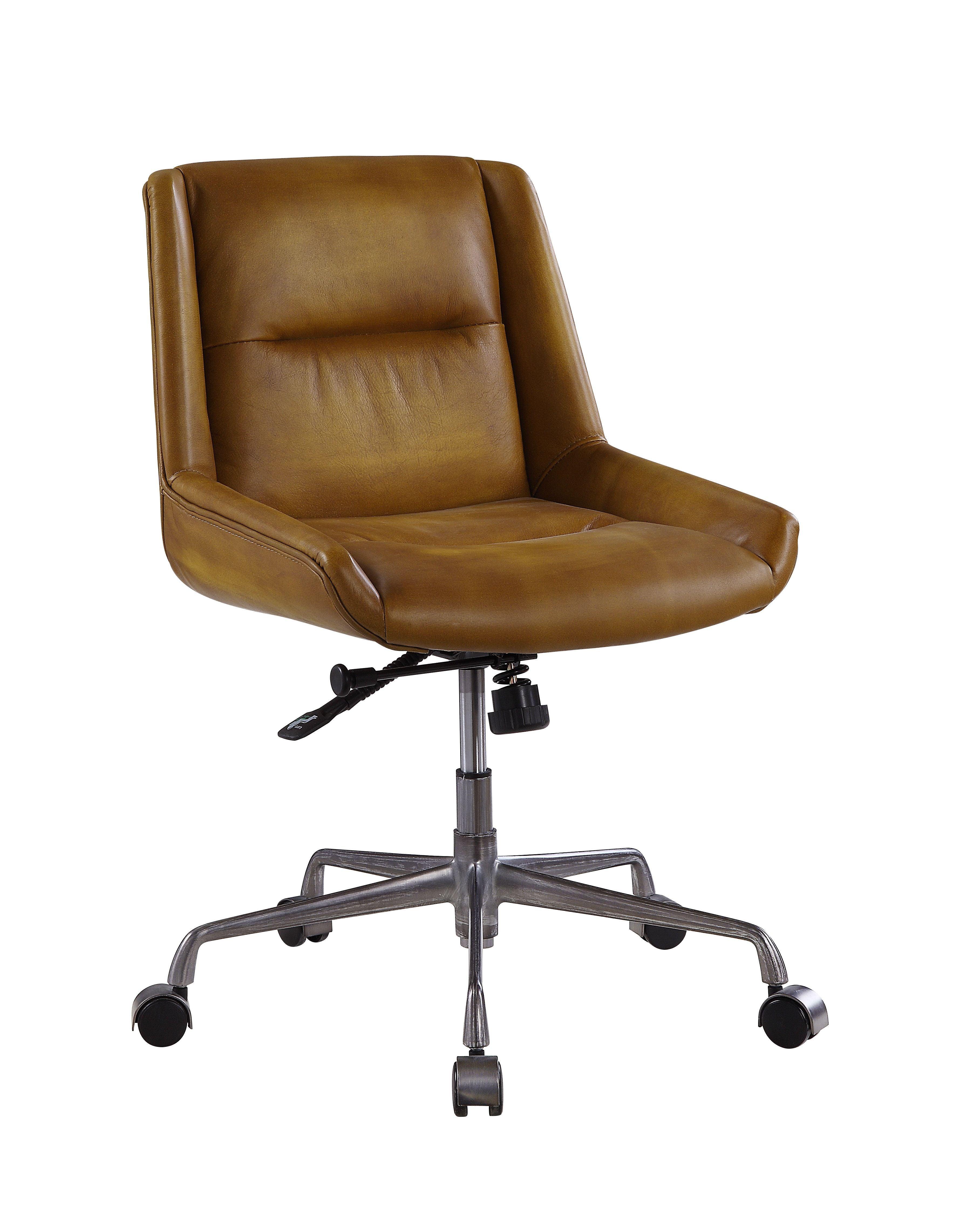 ACME - Ambler - Executive Office Chair - Saddle Brown Top Grain Leather - 5th Avenue Furniture