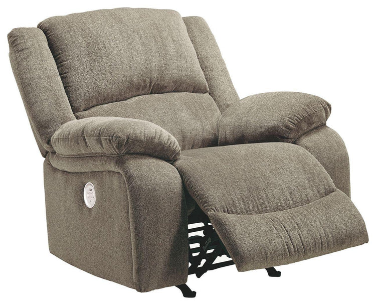 Ashley Furniture - Draycoll - Pewter - Power Rocker Recliner - 5th Avenue Furniture