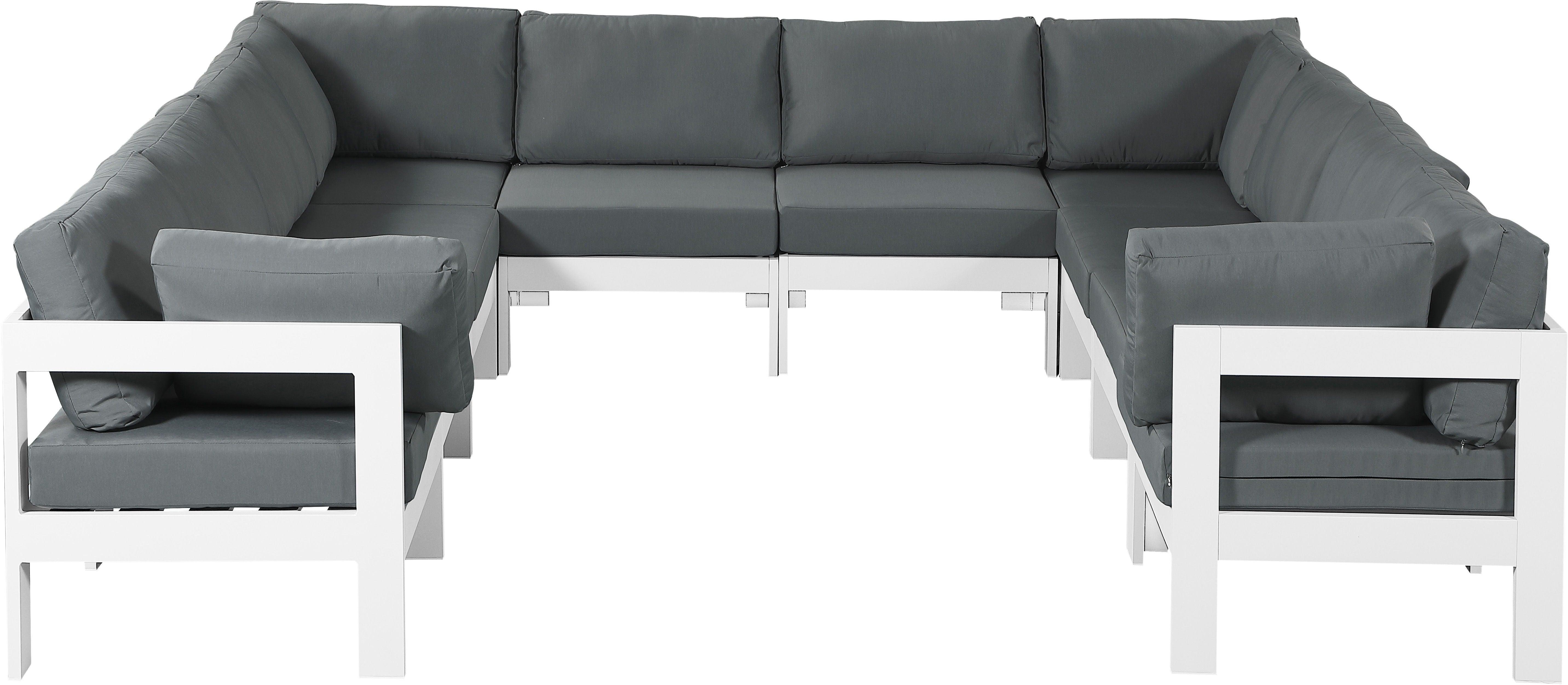Meridian Furniture - Nizuc - Outdoor Patio Modular Sectional - Grey - Fabric - 5th Avenue Furniture