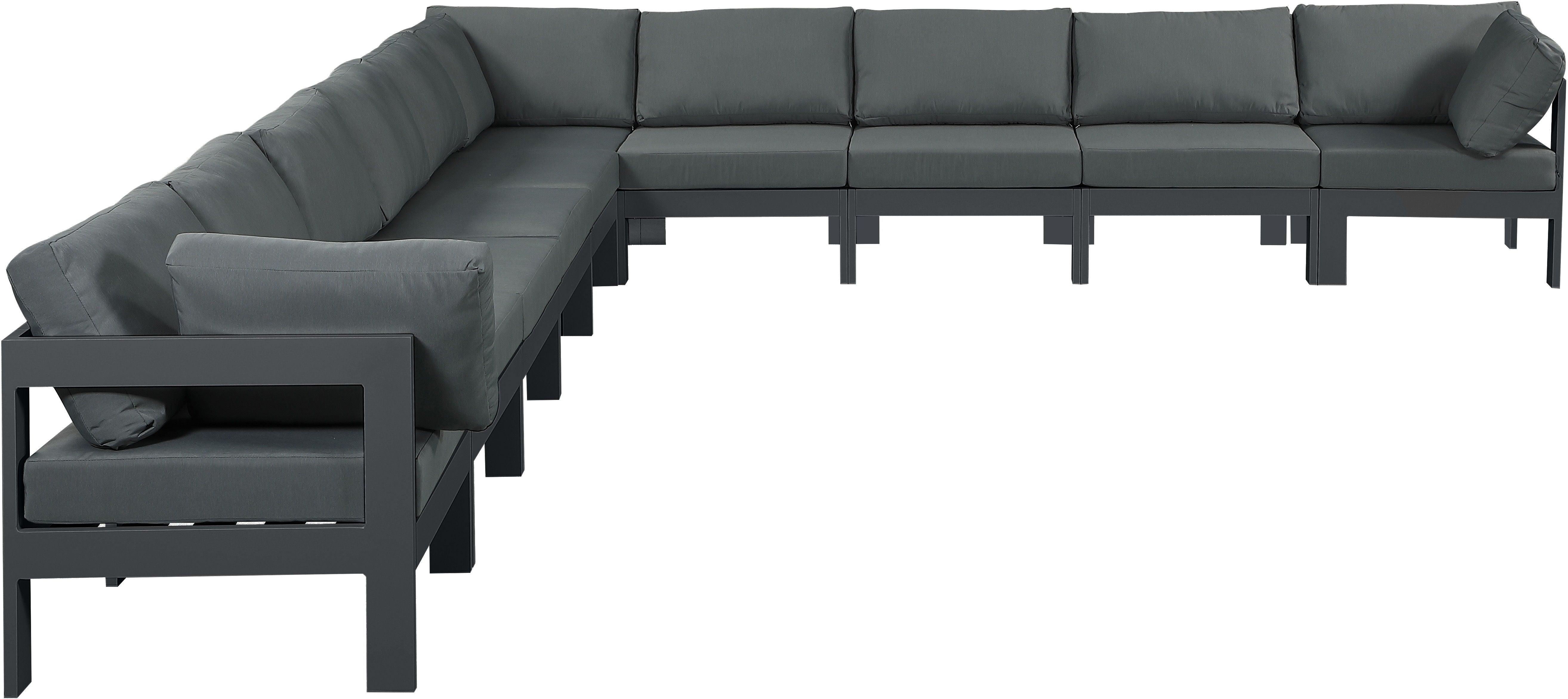 Meridian Furniture - Nizuc - Outdoor Patio Modular Sectional 10 Piece - Grey - 5th Avenue Furniture