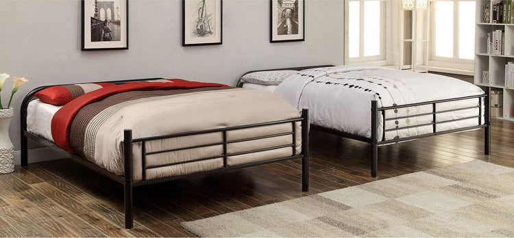 Furniture of America - Brocket - Full Over Full Bunk Bed - Black - Metal - 5th Avenue Furniture