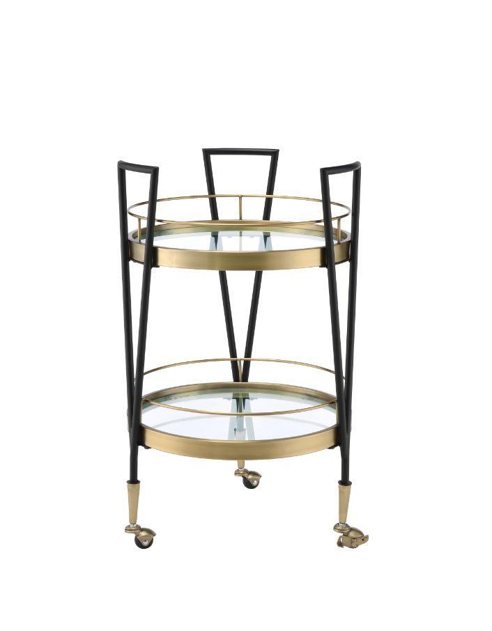 ACME - Vries - Serving Cart - Black & Gold Finish - 5th Avenue Furniture