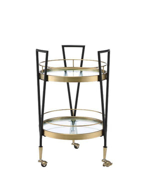 ACME - Vries - Serving Cart - Black & Gold Finish - 5th Avenue Furniture