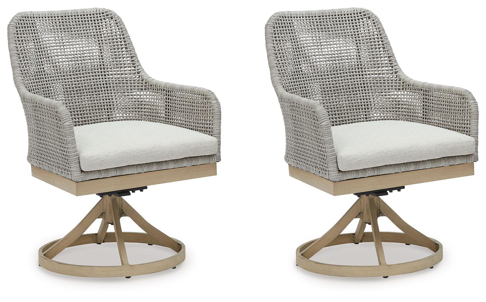 Signature Design by Ashley® - Seton Creek - Gray - Swivel Chair With Cushion (Set of 2) - 5th Avenue Furniture