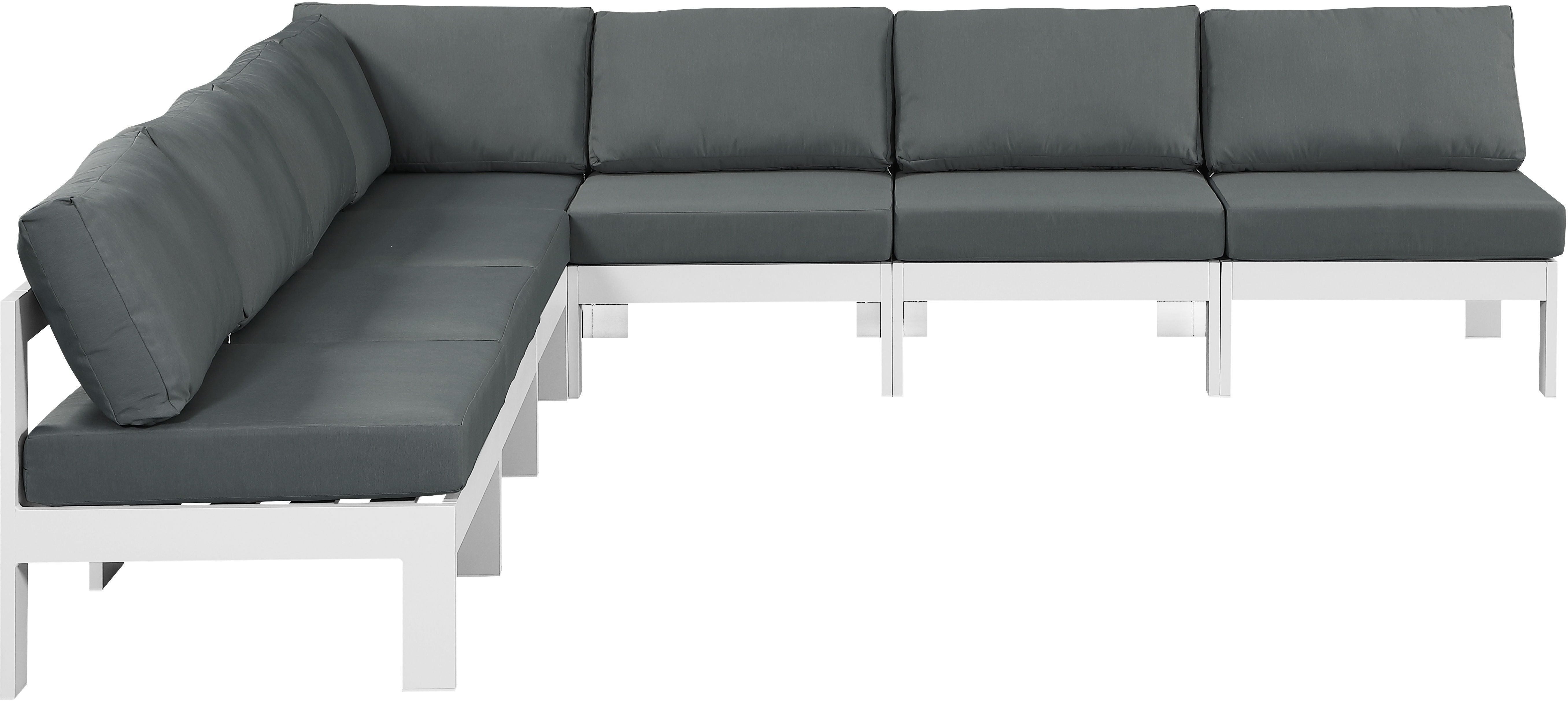 Meridian Furniture - Nizuc - Outdoor Patio Modular Sectional 7 Piece - Grey - Fabric - 5th Avenue Furniture