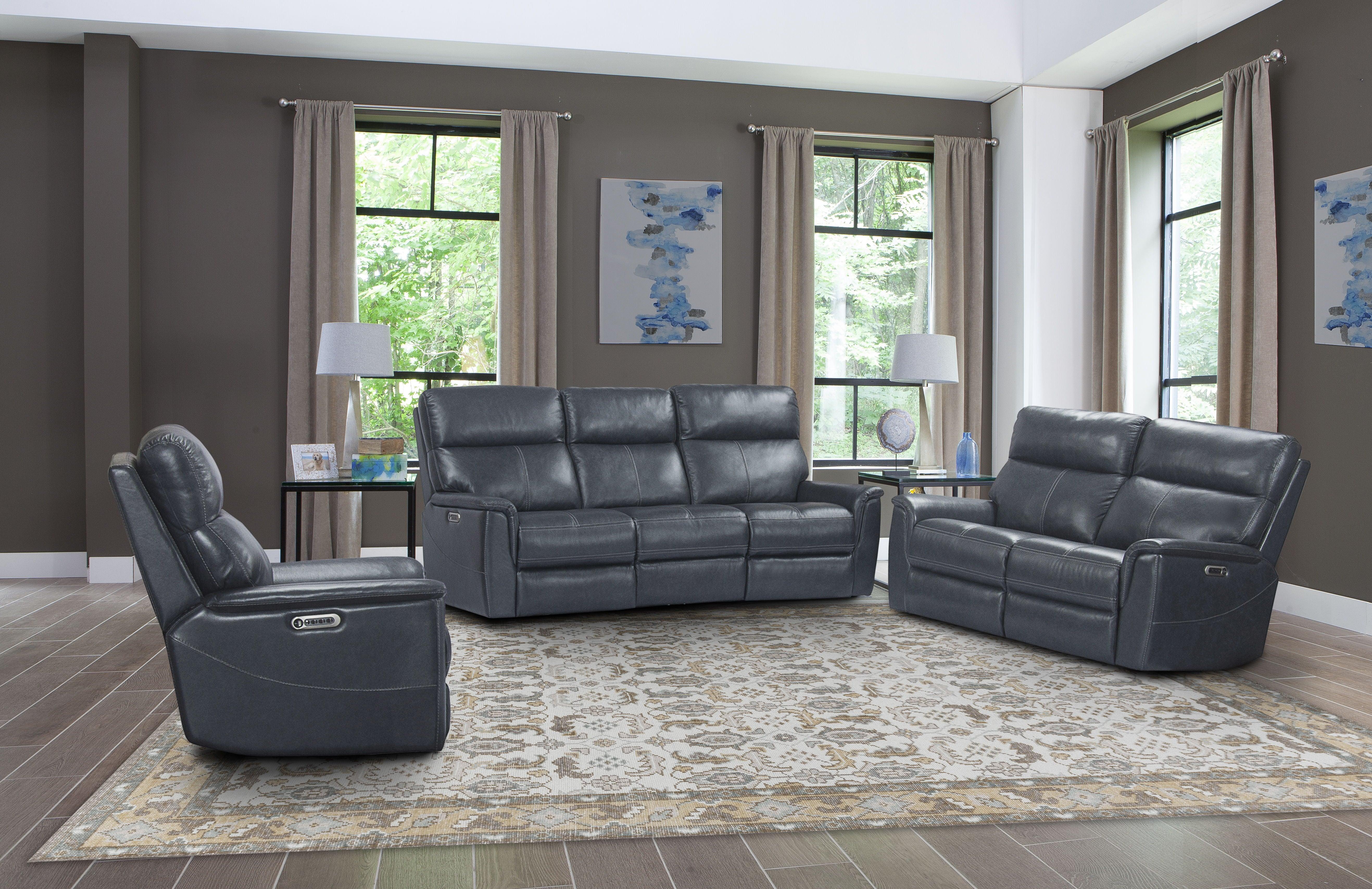 Parker Living - Reed - Power Reclining Sofa Loveseat And Recliner - Indigo - 5th Avenue Furniture