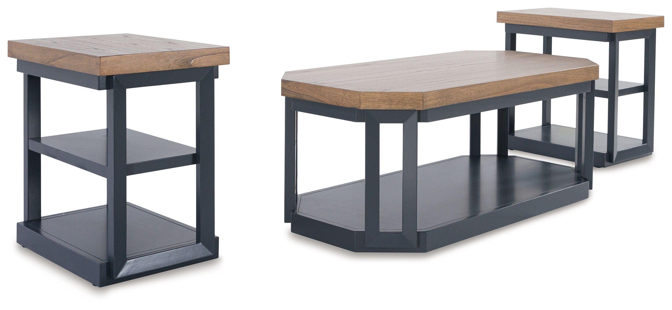 Signature Design by Ashley® - Landocken - Brown / Blue - Occasional Table Set (Set of 3) - 5th Avenue Furniture