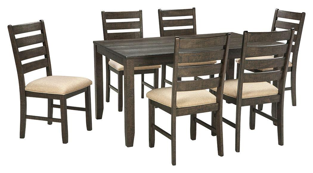 Signature Design by Ashley® - Rokane - Brown - Dining Room Table Set (Set of 7) - 5th Avenue Furniture