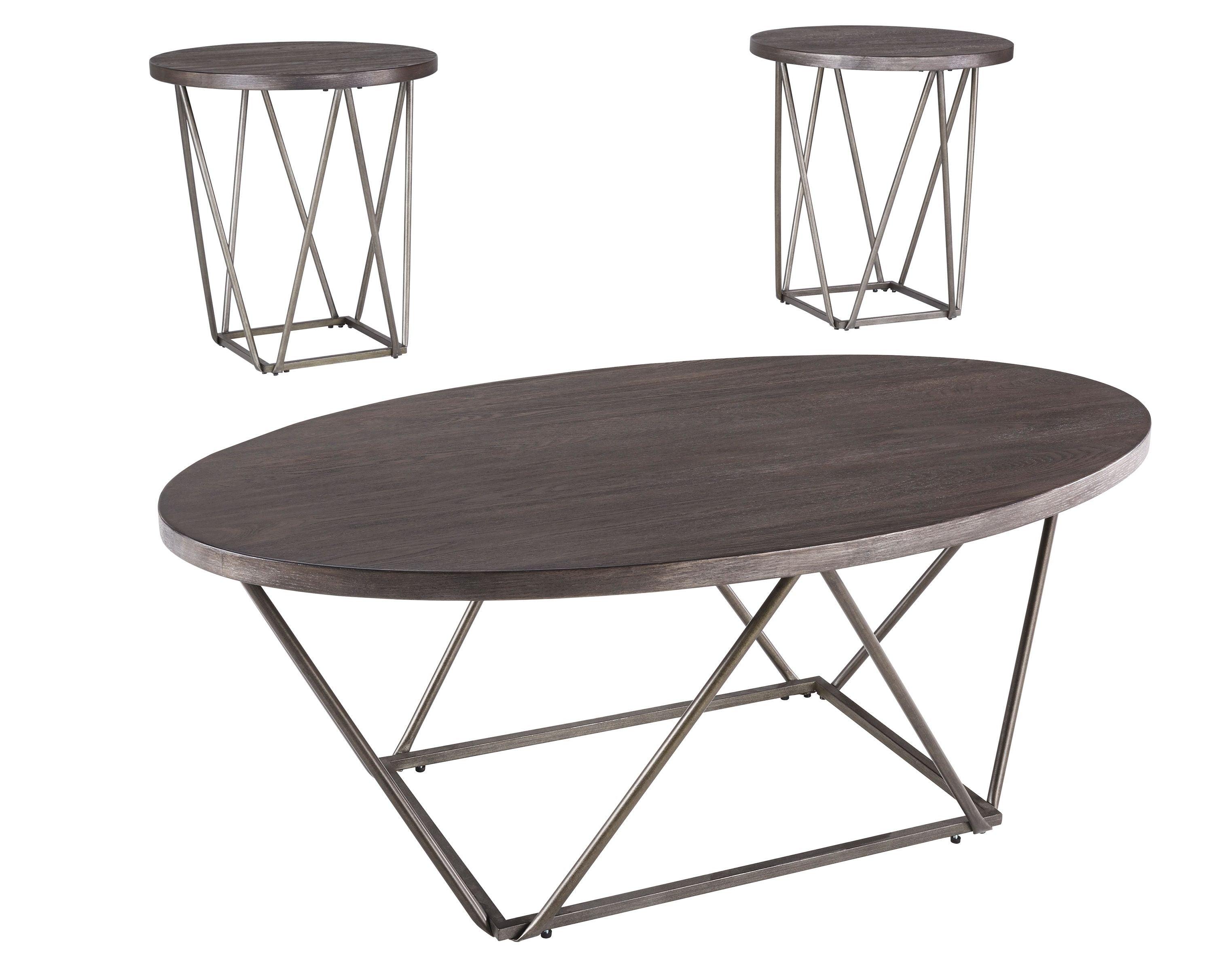 Ashley Furniture - Neimhurst - Dark Brown - Occasional Table Set (Set of 3) - 5th Avenue Furniture