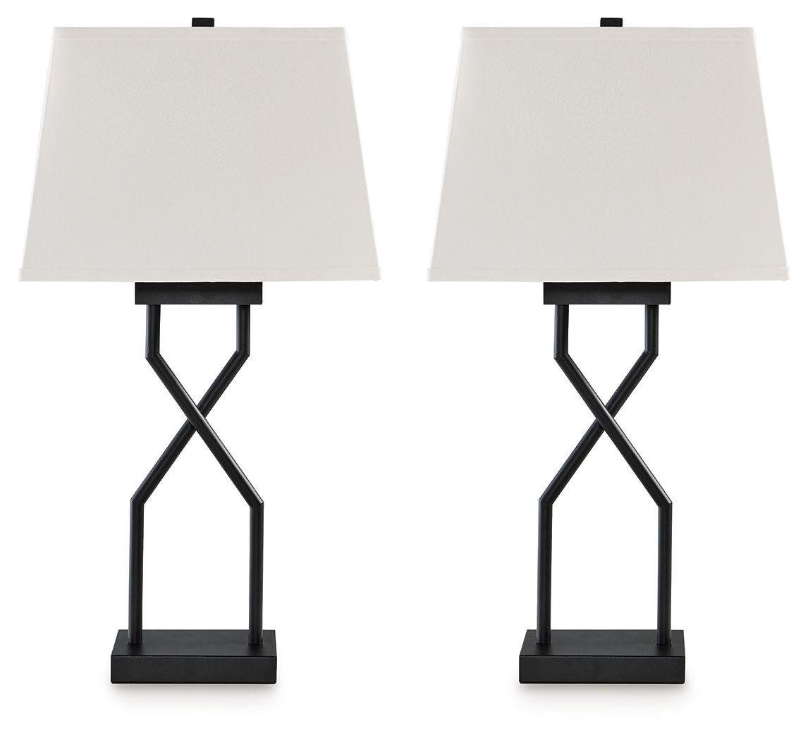 Signature Design by Ashley® - Brookthrone - Black - Metal Table Lamp (Set of 2) - 5th Avenue Furniture
