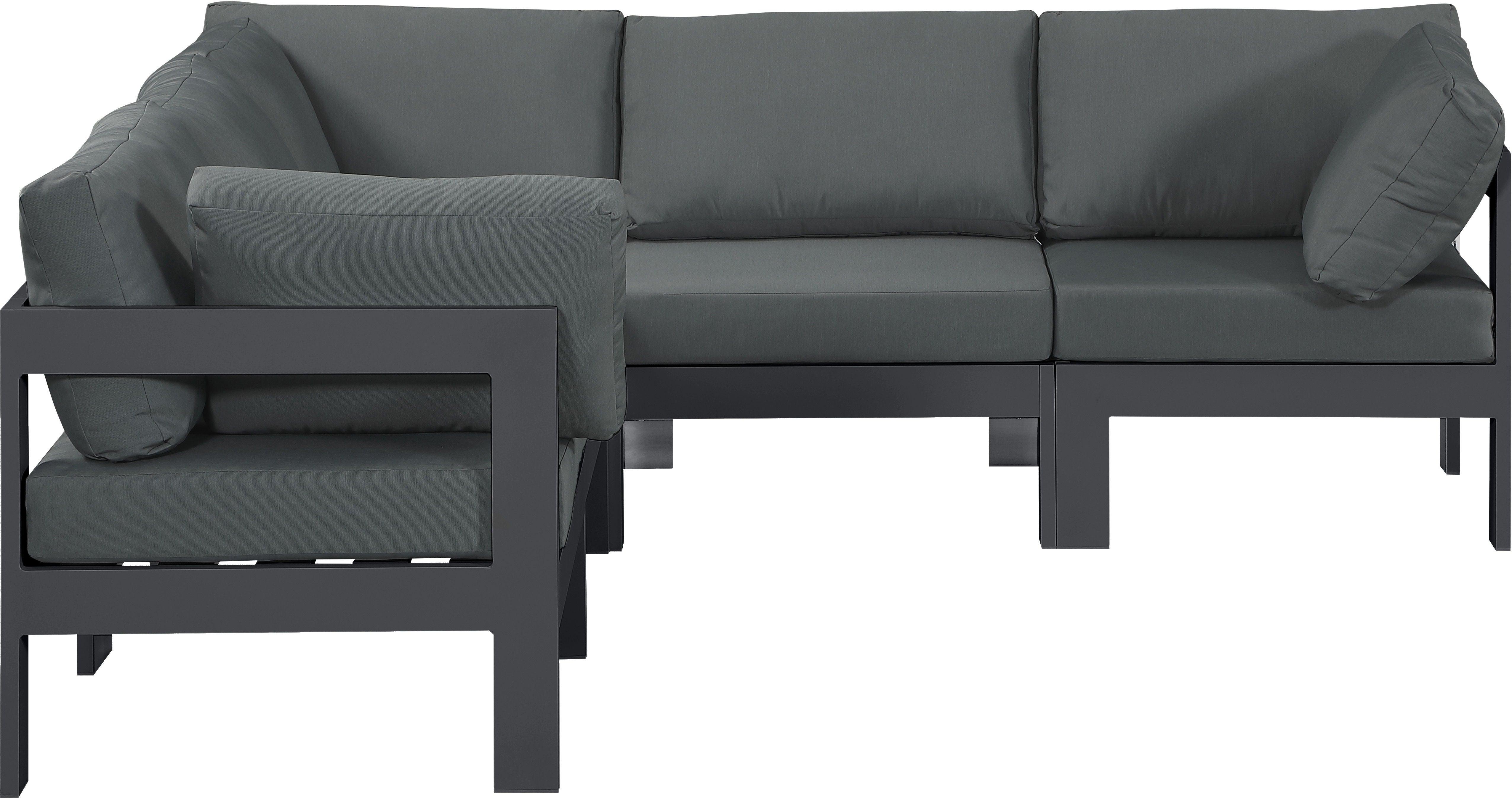 Meridian Furniture - Nizuc - Outdoor Patio Modular Sectional 5 Piece - Grey - 5th Avenue Furniture