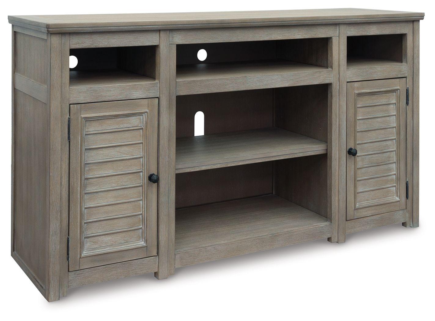 Signature Design by Ashley® - Moreshire - Bisque - 72" TV Stand W/Fireplace Option - 5th Avenue Furniture