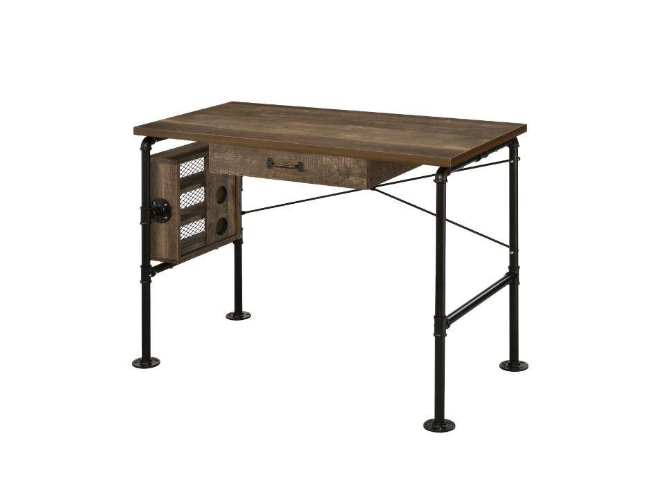 ACME - Endang - Writing Desk - Weathered Oak & Black Finish - 5th Avenue Furniture