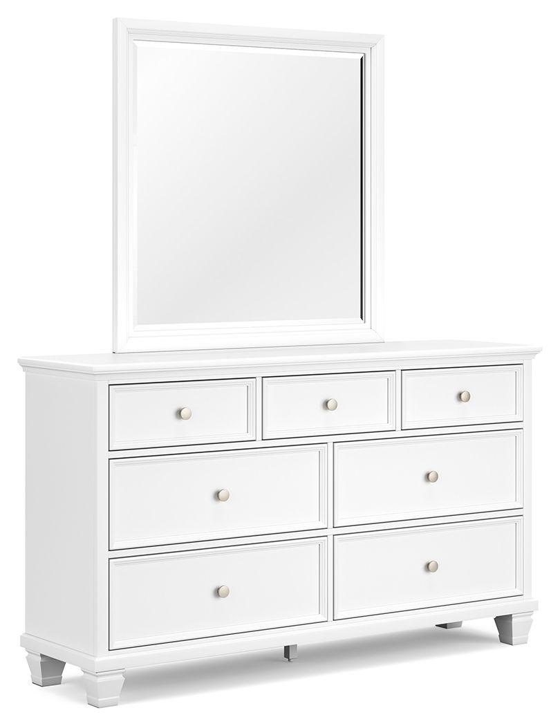 Signature Design by Ashley® - Fortman - White - Dresser And Mirror - 5th Avenue Furniture