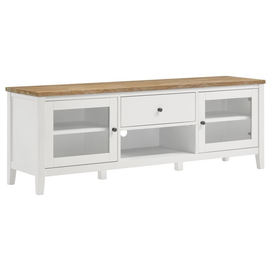 Coaster Fine Furniture - Angela - 2-Door Wooden 67" TV Stand - Brown And White - 5th Avenue Furniture