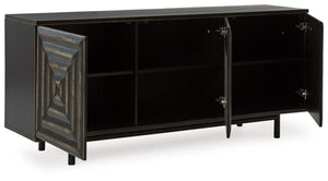 Signature Design by Ashley® - Fair Ridge - Distressed Black - Accent Cabinet - 5th Avenue Furniture