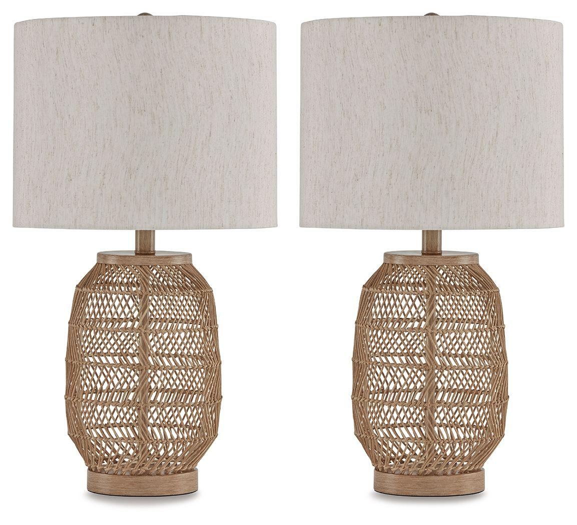 Signature Design by Ashley® - Orenman - Light Brown - Rattan Table Lamp (Set of 2) - 5th Avenue Furniture