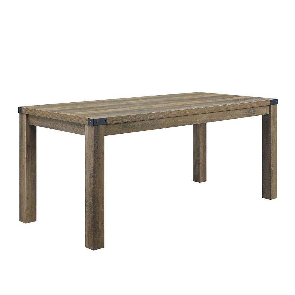 ACME - Abiram - Dining Table - Rustic Oak Finish - 5th Avenue Furniture