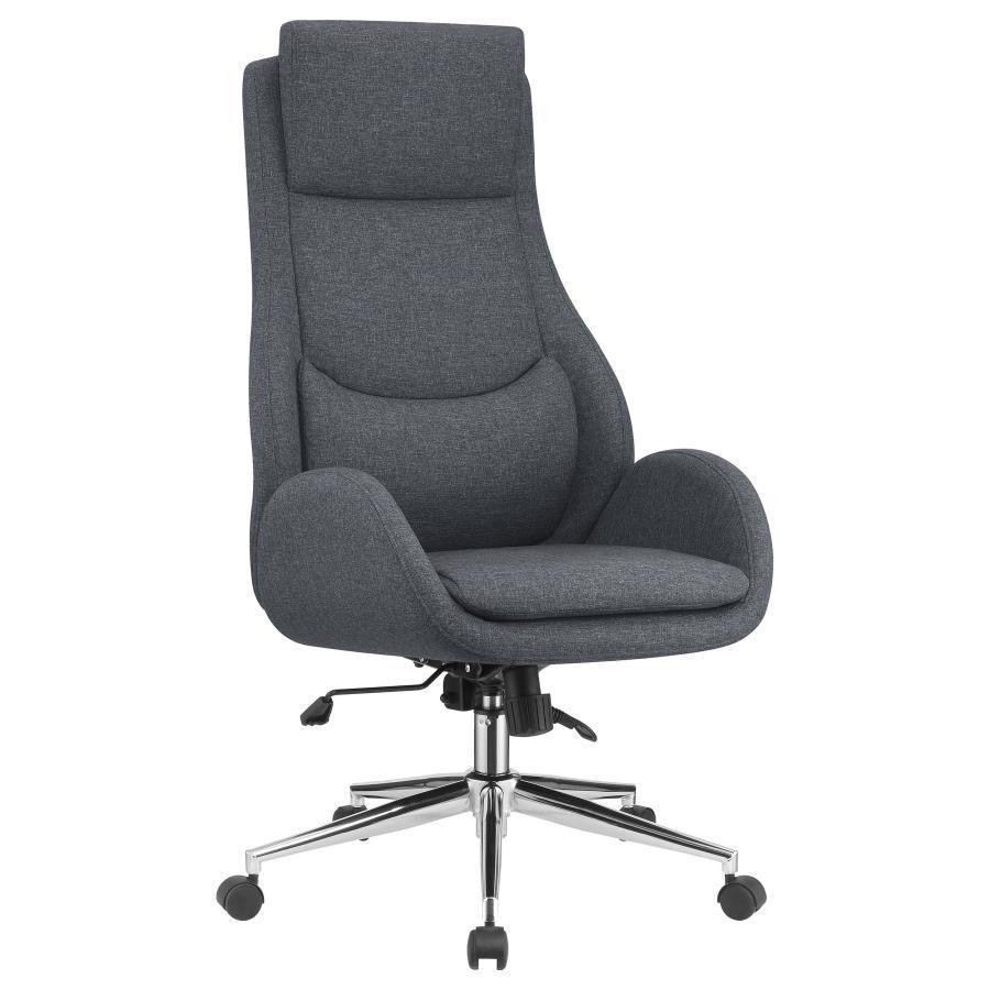 CoasterEssence - Cruz - Upholstered Office Chair With Padded Seat - Gray And Chrome - 5th Avenue Furniture