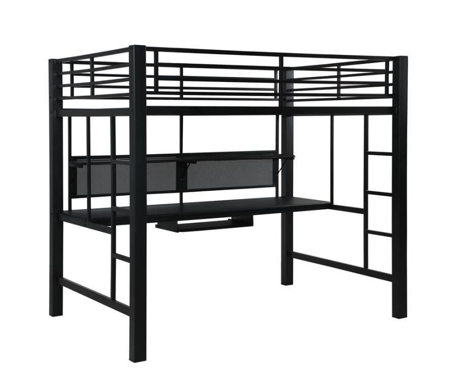 CoasterElevations - Avalon - Full Workstation Loft Bed - Black - 5th Avenue Furniture