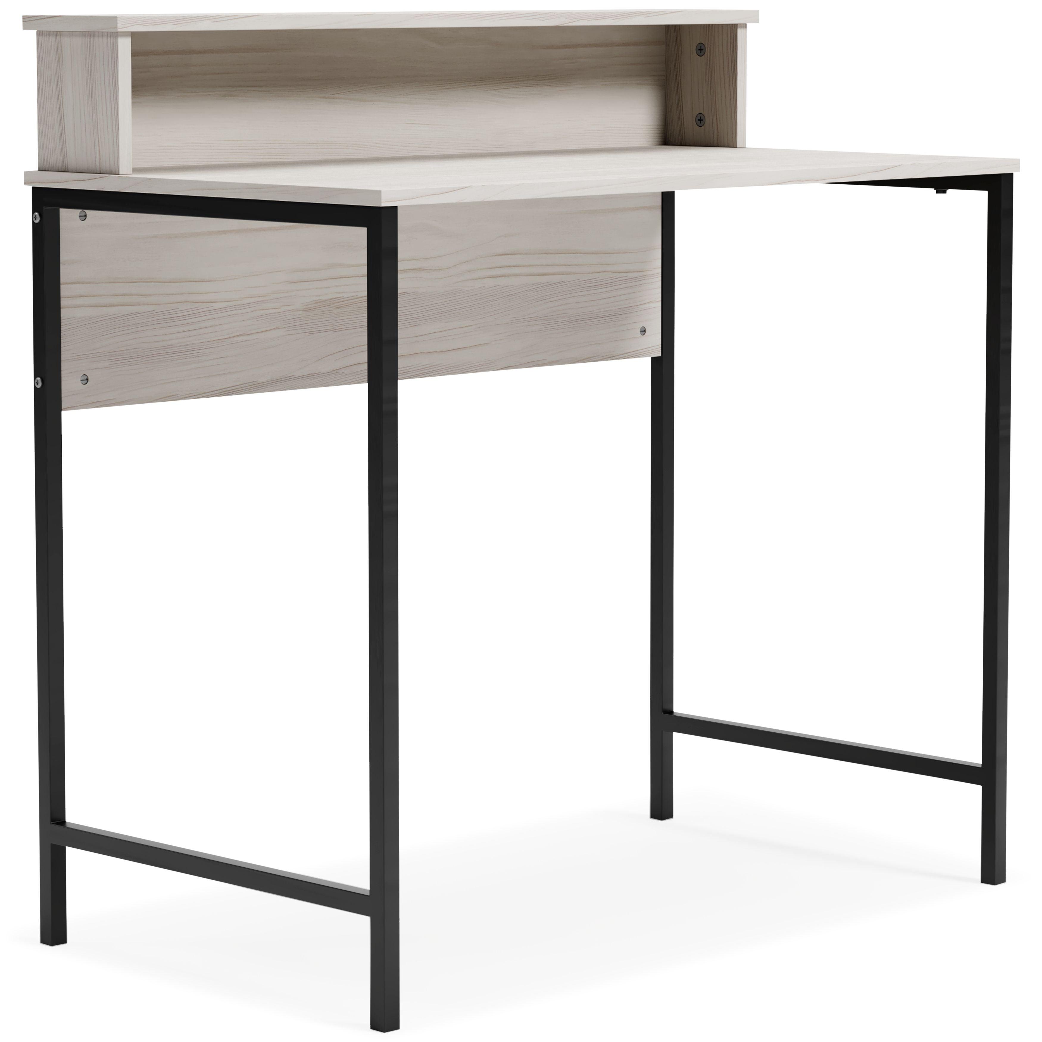 Signature Design by Ashley® - Bayflynn - White / Black - Home Office Desk With Hutch - 5th Avenue Furniture