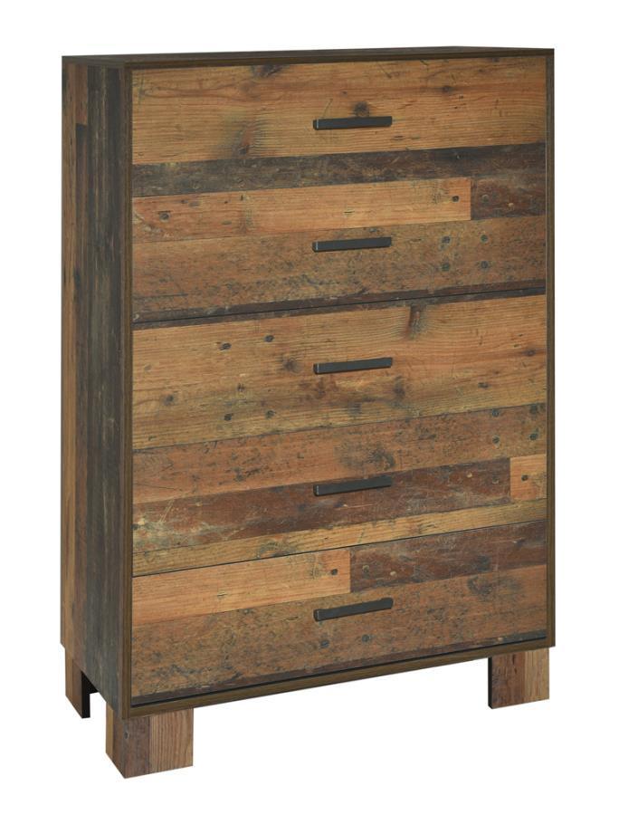 CoasterEveryday - Sidney - 5-Drawer Chest Rustic Pine - 5th Avenue Furniture