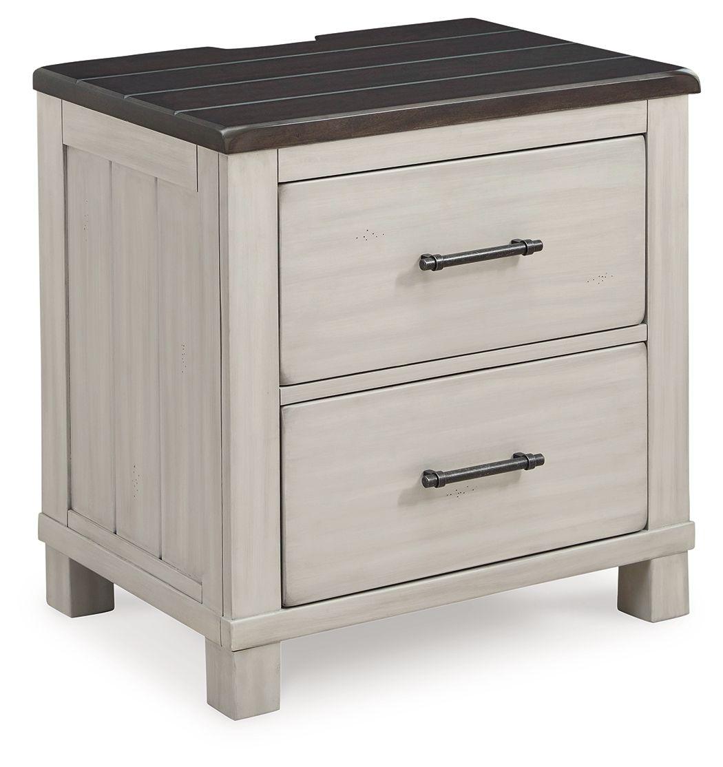 Signature Design by Ashley® - Darborn - Gray / Brown - Two Drawer Night Stand - 5th Avenue Furniture