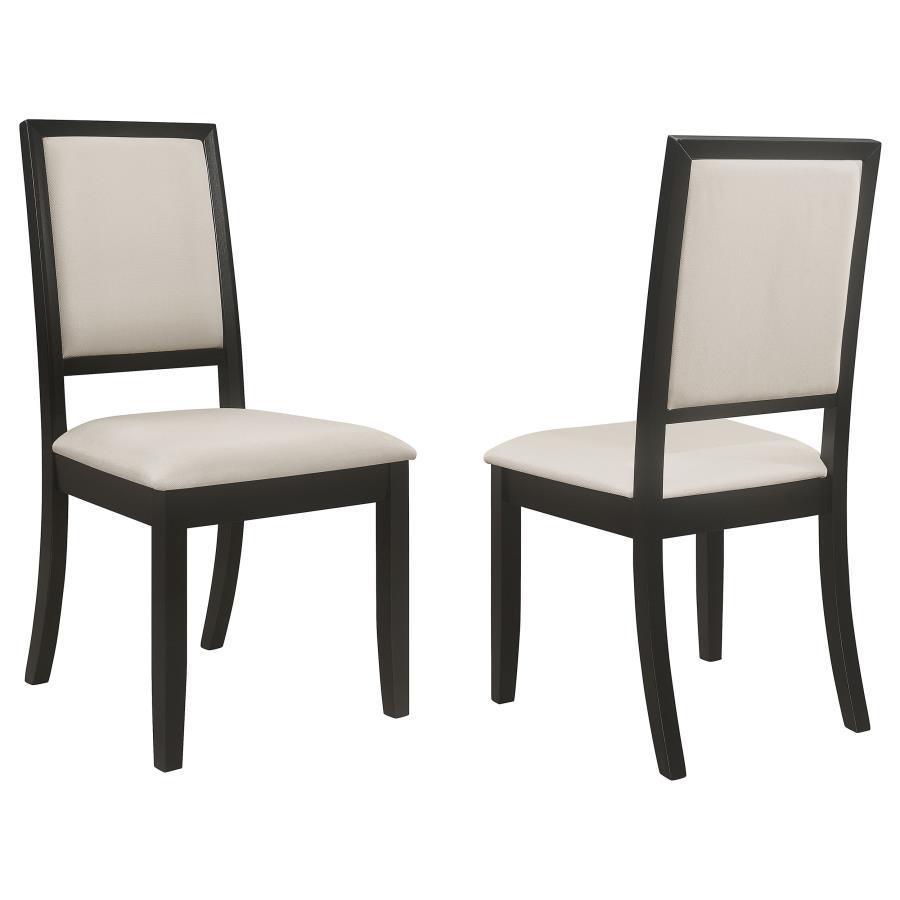 CoasterEveryday - Louise - Upholstered Dining Side Chairs (Set of 2) - Black And Cream - 5th Avenue Furniture