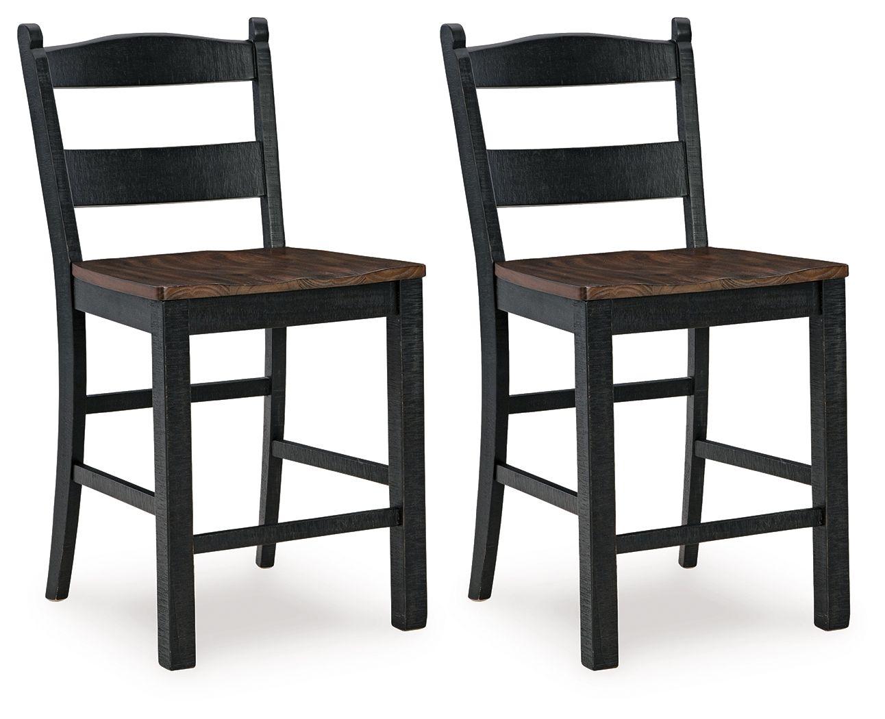 Signature Design by Ashley® - Valebeck - Black / Brown - Barstool (Set of 2) - 5th Avenue Furniture