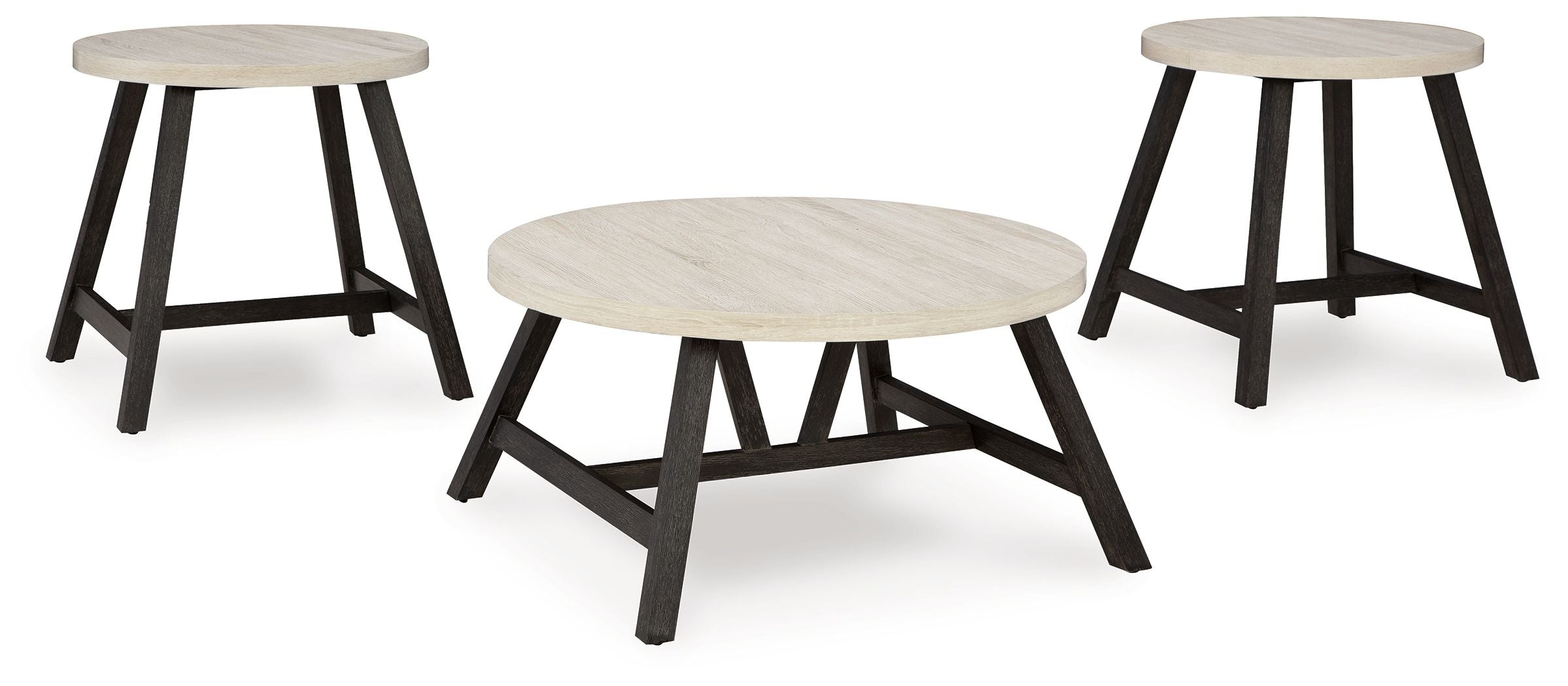 Fladona - Black / White - Occasional Table Set (Set of 3) - 5th Avenue Furniture