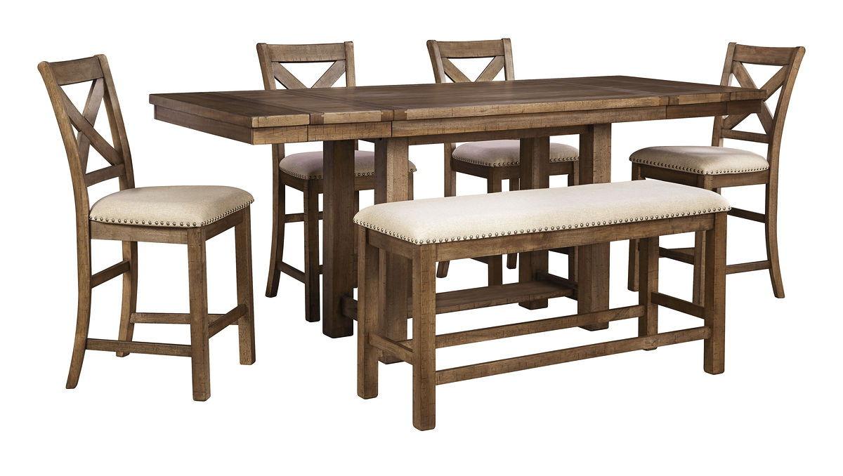 Signature Design by Ashley® - Moriville - Rectangular Dining Table Set - Counter Height - 5th Avenue Furniture
