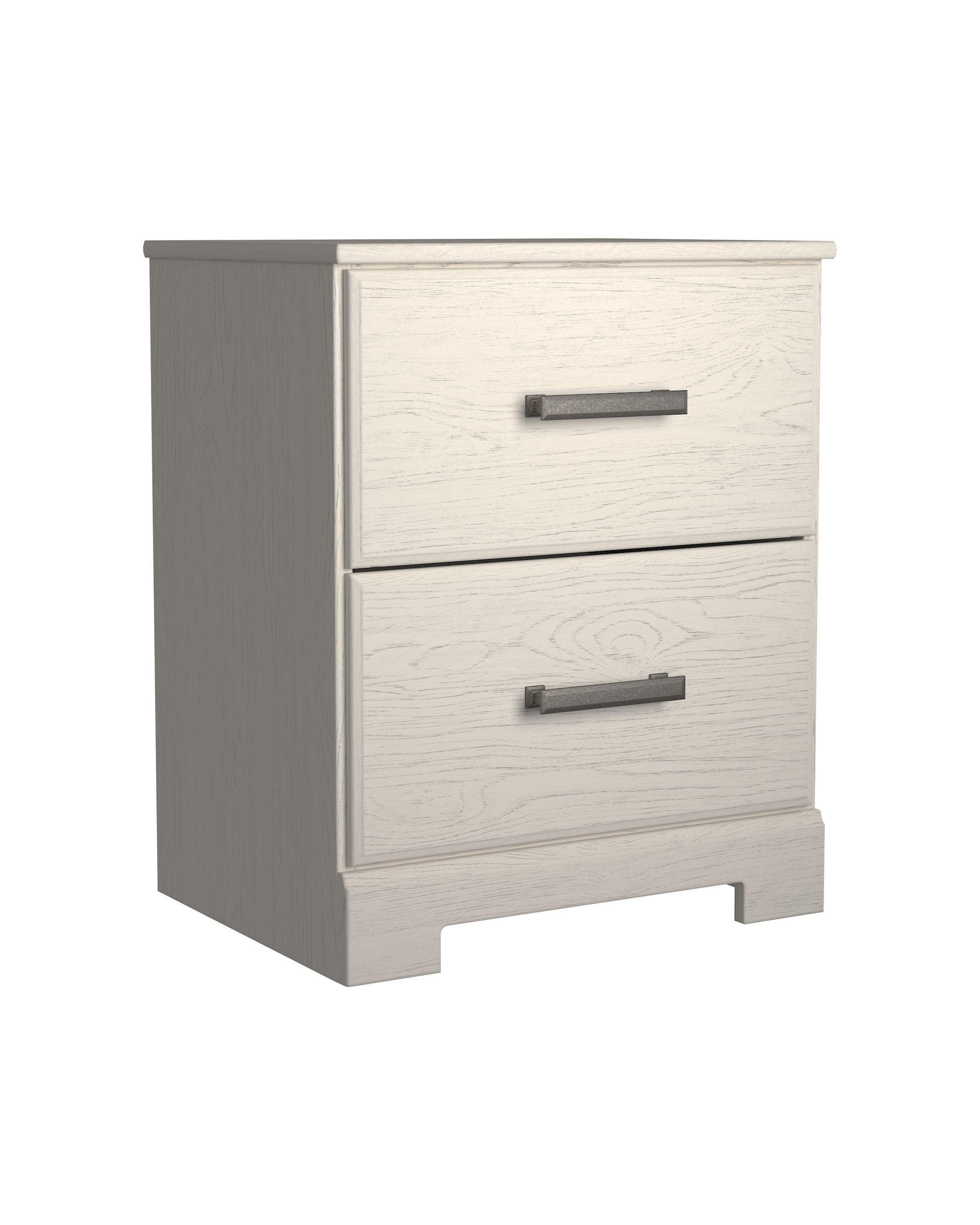 Ashley Furniture - Stelsie - White - Two Drawer Night Stand - 5th Avenue Furniture