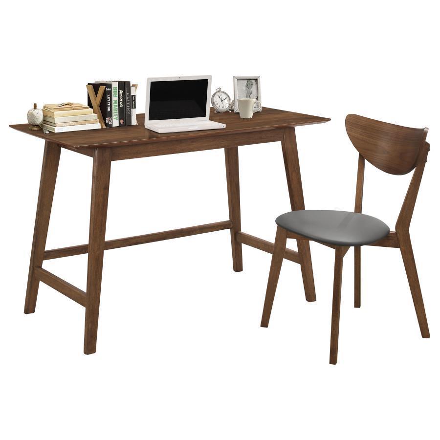 CoasterEssence - Karri - 2 Piece Writing Desk Set - Walnut - 5th Avenue Furniture