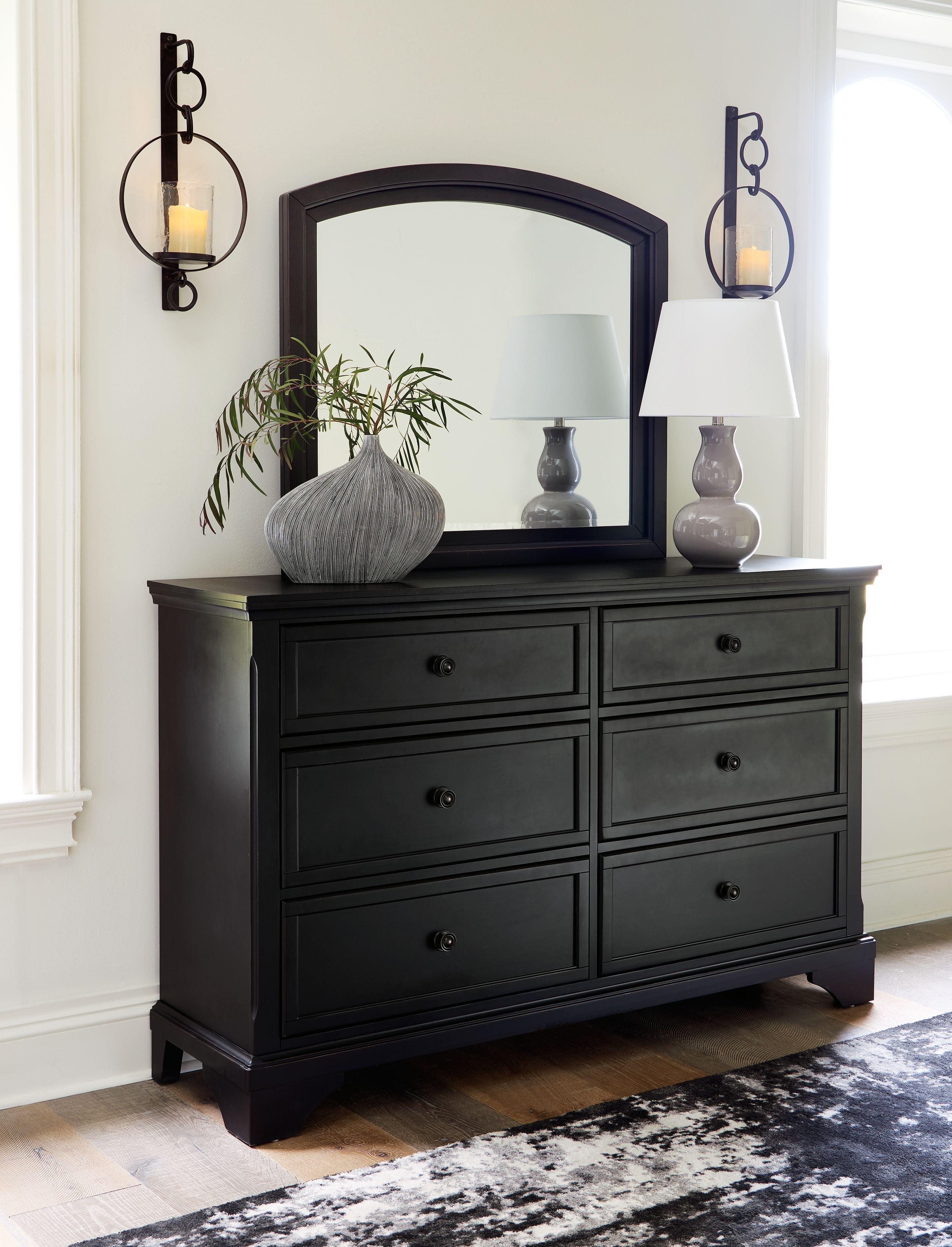 Signature Design by Ashley® - Chylanta - Black - Dresser, Mirror - 5th Avenue Furniture